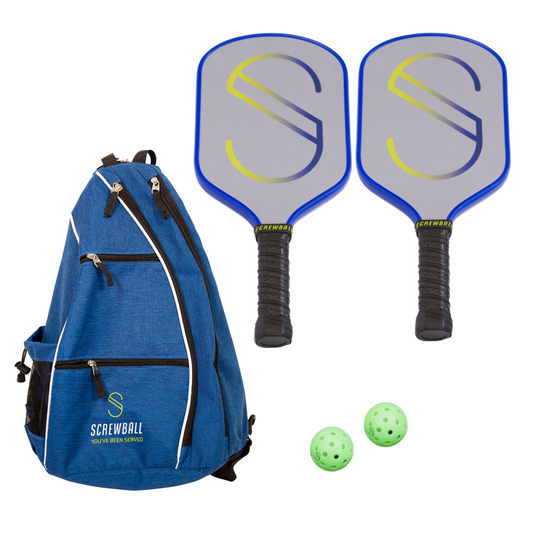 Set of Mid-Level Paddles, 2 Balls and Padded Bag